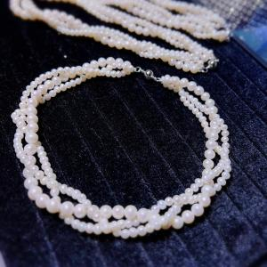 Vòng Hạt Ngọc Trai Xoắn Kép