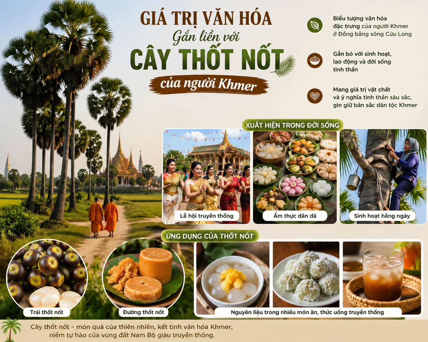 Giá Trị Văn Hóa Gắn Liền Với Cây Thốt Nốt Của Người Khmer