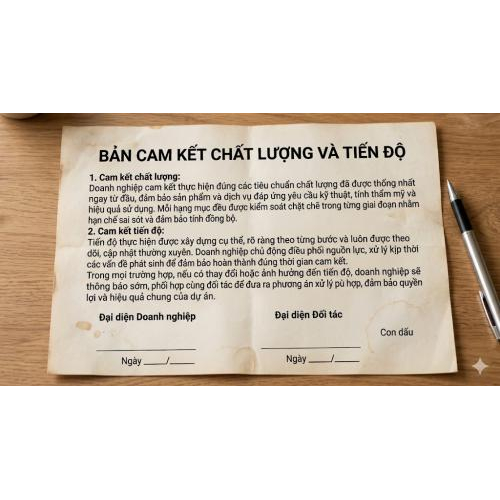 Cam kết chất lượng và tiến độ